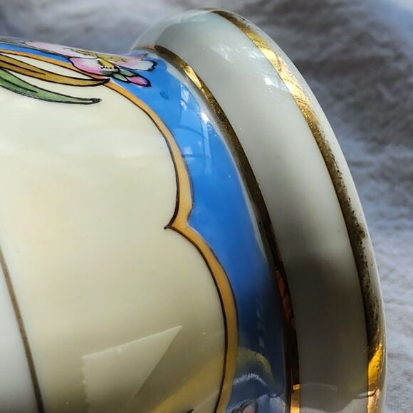 Vintage 1930's Noritake Art Neuveau CHINA JELLY JAR no lid or ladle IRIS FLOWER - Picture 9 of 14